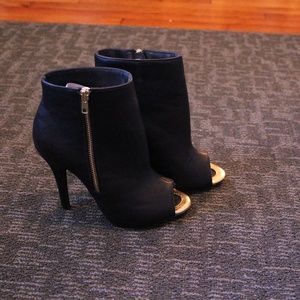 Black Peep Toe Bootie